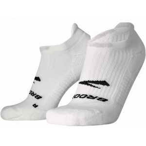Brooks Run-In No Show Ghost 3-Pack Unisex Running Socks New White Size L
